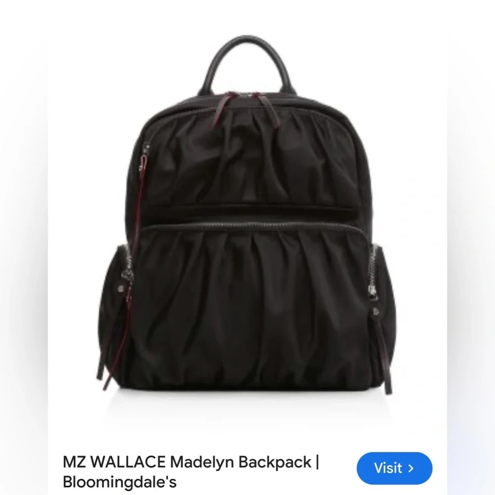 MZ Wallace Madelyn Black Nylon Backpack